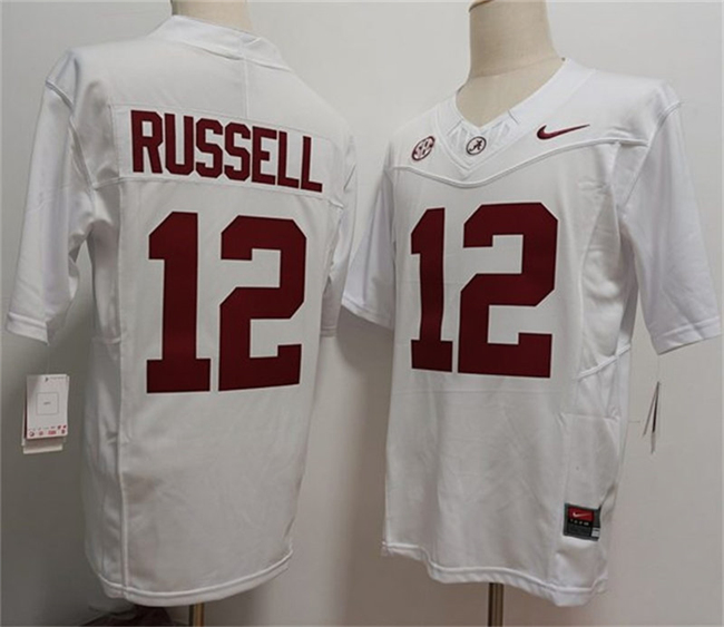 Men's White Alabama Crimson Tide #12 Keelon Russell 2026 F.U.S.E Stitched Football Jersey